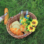 Wicker Picnic Baskets with Handles.Kingwillow. (Brown)