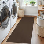 EARTHALL Woven Runner Rug 2x5 Ft Washable Runners for Hallways Cotton Non Slip Rubber Backed Kitchen Runner Braided Indoor Floor Carpet for Entryway, Hallway, Kitchen, Bedroom, Brown