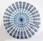 Mandala Round Ottoman Cover Bohemian Footstool Living Room Decor Pillow Sham Hippie Cotton Cushion Cover Meditation Seating Throw Yoga Mat Kids Bean Bag