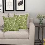 Lime Green Pillow Covers 16x16 Set of 2 Vintage Floral Rustic Old Style Cute Flower Print Decorative Outdoor Pillowcases Seasonal Farmhouse Throw Cushion Case Decor for Couch Sofa Bed