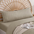 JELLYMONI Pillowcases Body Size Khaki 1 Pack Boho Striped Bed Pillow Covers 20x54in Polyester Envelope Pillow Shams Tufted Bohemian Textured (Pillows are not Included)