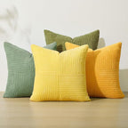 Topfinel Decorative Yellow Green Pillow Covers Set of 4,Boho Pillow Covers Soft and Cozy Velvet Double-Sided Designs,Mix and Match for Couch Boho Farmhouse Fall Home Decor 20x20 Inch