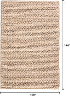 Dash and Albert Jute Area Rug - 8.5 X 11.5 Bleached Oak Solid Handwoven Accent Rug - Durable, Eco-Friendly, High Traffic Areas Hallway, Bedroom, Stairs - Premium Luxury Hotel Quality Soft Breathable