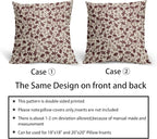 Burgundy Floral Pillow Covers 16x16 Set of 2 Vintage Rustic Old Style Cute Small Flower Burgundy Red Cream Print Decorative Outdoor Pillowcases Farmhouse Throw Cushion Case Decor for Couch Sofa Bed