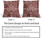 Burgundy Red Boho Throw Pillow Covers 18x18 Inch Decorative Square Beige Tan Gray Maroon Pillow Cases Bohemian Carpet Pattern Ethnic Cushion Covers Farmhouse Home Decor For Sofa Couch Outdoor Set of 2
