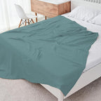 Cosy Family 6 Layer Muslin Bed Blanket - Breathable and Lightweight Gauze Boho Blanket for Spring, Soft 100% Cotton Muslin, Green, 80x90 Inches