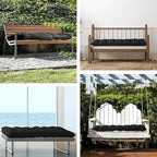Outdoor Bench Cushion, 48x18x5 Inch, Waterproof Bench Cushion for Outdoor/Indoor Furniture, Tufted Patio Bench Seat Cushion, Fade Resistant Outdoor Cushions for Porch Swing Couch, Black