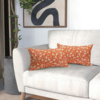 Orange Pillow Covers 12x20 Set of 2 Vintage Floral Rustic Old Style Cute Flower Print Rectangle Decorative Outdoor Pillowcases Seasonal Farmhouse Throw Cushion Case Couch Sofa Bed Decor