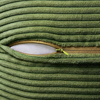 MIULEE Spring Decorative Throw Pillow Covers for Couch Bed Livingroom 16x16 Inch Set of 2 Moss Green Boho Accent Throw Pllows Broadside Striped Patchwork Soft Corduroy Summer Pillowcases