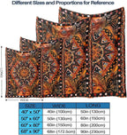 kampdream Orange Ceometric Art Throw Blanket, Hippie Abstract Sun and Moon Yellow Aesthetic Comforter Nap Throws for Couch Chair Bed Decor Comforter 40×50 inch