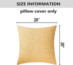 Home Brilliant Yellow 20x20 Spring Pillow Cover Textured Linen Throw Pillows for Couch Bench Sofa Decor, 50cm, 20 Inch, Yellow