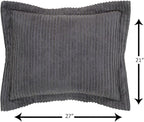 Better Trends Chenille Bedspreads Full/Double Size, Gray 100% Cotton Chenille Stripe Design Tufted Bedding Coverlet Soft Lightweight, 96"x110" with 2 Sham, 3 Pieces Set Jullian Collection