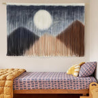 Macrame Wall Hanging Large Macrame Wall Decor Yarn Tapestry Fiber Art Hand Dip-Dye Craftsmanship Cute Boho Home Decor 57" W x 35" L
