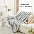 lifein Throw Blanket for Couch-Light Grey Boho Throw Blanket, Soft Fleece Plush Lightweight Blankets&Throws for All Seasons, Fuzzy Decorative Blankets for Livingroom Bed Sofa Chair (50x60, Light Grey)
