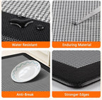Kitchen Mats, 2PCS Kitchen Rugs for Floor, Cushioned Anti-Fatigue Mats for Kitchen Floor, Non-Slip Standing Desk Mat for Sink, Home, Laundry & Office, 17.3"x30"+17.3"x59" (Black)