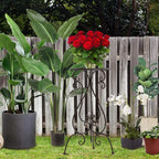 Metal Plant Stand Indoor Outdoor, Heavy Duty Flower Pot Stands 22.5 Inch Tall, Single Plants Pedestal Table for Planter Patio Farmhouse Garden Porch, Brown(1 Pack)
