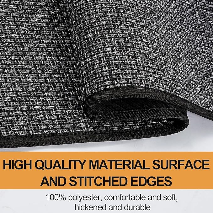 Kitchen Mat, Rubber Backing Cushioned Non Slip Kitchen Rugs for Floor, Absorbent Runner Comfort Standing Mat Rug Washable for Kitchen, Office, Home, 35.4"x71"(Black)