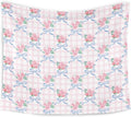 WARDOS Coquette Blue Bow Tapestry, Coquette Room Decor, Preppy Pink Rose Floral Tapestry, Cute Preppy Room Decor Teen Girls, Girly Bedroom Decor, Coquette Stuff, 50x60 Inch