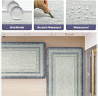 KIMODE Anti Fatigue Kitchen Mat, Cushioned Boho Oriental Kitchen Runner, Non Slip Waterproof Kitchen Mat for Floor, Comfort Foam Standing Desk Mat for Laundry, Office, Sink Blue and Grey 20"x39"
