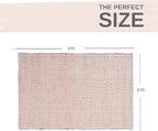 Neutral Jute Boho Rug 2x3 ft Braided Rug 2X3 - Earthy Farmhouse Cotton & Jute Carpet - Braided Rug for Kitchen - Reversible Woven Rug