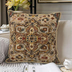 KSLIDS Boho Brown Soft Velvet Throw Pillow Covers Set of 2 Vintage Bohemian Rug Carpet Decorative Pillow Covers 18x18 Inch Antique Ethnic Pillow Case for Sofa Couch Living Room Home Decor