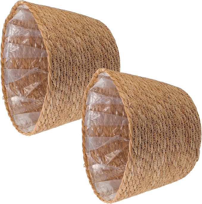 Veemoon 2pcs Wicker Planter Basket, Rustic Straw Woven Flower Basket Arrangement Flower for Plants Laundry Bin Storage Woven Plant Pot Hanging Seaweed Girl Toddler Hanging Seaweed 10. 41x10. 41x7.