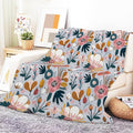 Throw Blanket for Couch, 300GSM Warm Soft Cozy Flannel Blanket, Cute Blanket for All Seasons Bedroom Home Decor Gifts, Cute Boho Flowers 50x60 Inches