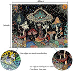 Yeoiat Mushroom Tapestry Hippie Tapestry for Bedroom Cute Tapestries Aesthetic Wall Tapestries Hanging for Bedroom Dorm Living Room (Mushroom, 36.00" X 48.00")