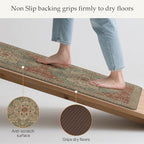 GENIMO Kitchen Mats for Floor, Washable Anti Fatigue Mat for Cushioned, 17.3"x59", Waterproof Kitchen Rugs, Non Slip Foam Comfort Standing Mat Rug for Home, Runner, Sink, Laundry, Multi