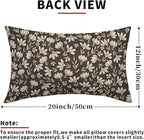 Dark Brown Pillow Covers 12x20 Set of 2 Vintage Floral Rustic Old Style Cute Flower Print Rectangle Decorative Outdoor Pillowcases Seasonal Farmhouse Throw Cushion Case Couch Sofa Bed Decor
