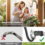 Heavy Duty Plant Hanger Bracket (8"/Black) -2 Packs, 35lbs Weight Capacity - Outdoor Hand-Forged Hanging Plant Bracket Durable and Stable Bird Feeder Hanger
