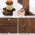 Wood Desktop Plant Stand Indoor Small Windowsill Flower Shelf Tabletop Plant Shelf Holder Display Rack for Succulent Herb in Living Room Office