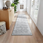 Lofus 2X 6 Area Rug for Hallways,Grey Washable Runner Rugs with Non Slip Rubber Backing, Low Pile Soft Carpet Runner for Kitchen Bathroom Bedroom Laundry