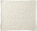 Amélie Home Chunky Knit Throw Blanket for Couch, Soft Chenille Crochet Blanket for Sofa, 50"x60", Ivory