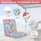 JMGBird Floor Chair with Back Support - Adjustable 5-Position Gaming Chair, Waterproof Paisley Pattern, Indoor Outdoor Meditation Cushion
