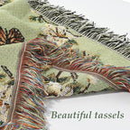 Snycler Flowers and Plants Throw Blanket for Bed 50 * 60inch Woven Blanket Cotton Polyester Farmhouse Decor for Indoor Outdoor Sofa Bedroom Garden，All Season （Butterflies）