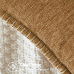 CaliTime Throw Pillow Covers Decorative 26 X 26 Inches Pack of 2 Cotton Thread Stitching Edges Solid Dyed Soft Chenille Cushion Cases for Couch Sofa Bed Living Room Farmhouse Apricot Brown