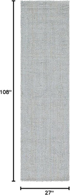 SAFAVIEH Natural Fiber Collection Runner Rug - 2'3" x 9', Grey, Handmade Farmhouse Jute, Ideal for High Traffic Areas in Living Room, Bedroom (NF730F)