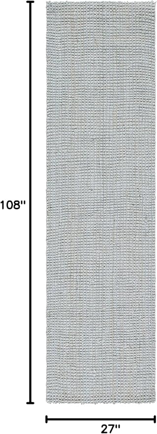 SAFAVIEH Natural Fiber Collection Runner Rug - 2'3" x 9', Grey, Handmade Farmhouse Jute, Ideal for High Traffic Areas in Living Room, Bedroom (NF730F)
