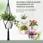 EBOOT 2 Pack 48 Inch Large Macrame Plant Hanger Rope to Hang Flower Pot Plant Holder for Indoor Outdoor Decorations, 4 Legs (Black)