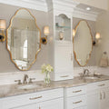 Scalloped Mirror for Bathroom - 20"x36" Gold Bathroom Mirror with Aviation Aluminum Alloy Frame & Shatter-Proof Glass for Living Room Bedroom Entryway, Brushed Gold Frame(x1)