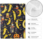Spooky Banana Throw Blanket - 60x80in,Ultra Soft, Cozy Lightweight Flannel,Pumpkin & Bat Holiday Blankets - Gifts for Women & Nature Lovers,For Halloween Couch Home Living Room Festive Decor