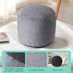 Dual-Size Corduroy Ottoman with Hidden Zipper – Ergonomic Memory Foam Footrest Poufs for Office Desks, Couches & Delicate Floors,Dark Gray 26"x 18"