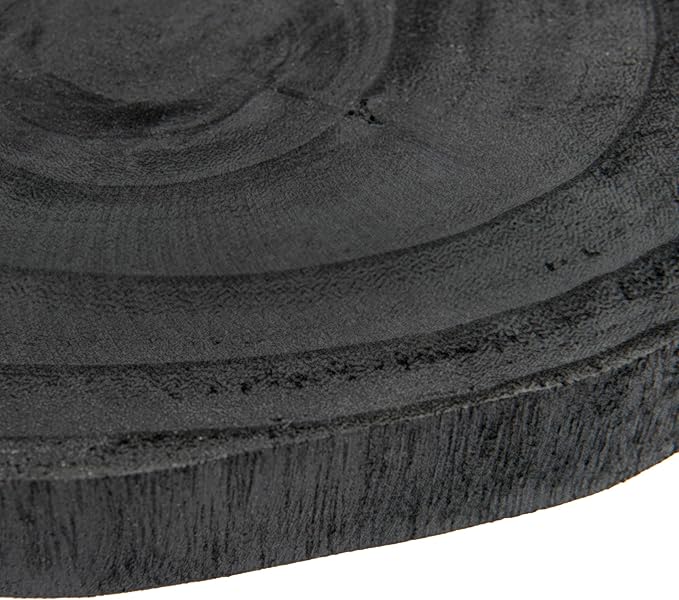 Creative Co-Op Decorative Paulownia Wood Pedestal, Black