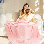 NEXHOME PRO Soft Blankets Pink Twin Size, Cozy Throw Blanket for Couch, Warm Reversible Knit Blanket for Women, Fuzzy Lightweight Throws for Sofa, Bed, Picnic, Heather Hot Pink, 60 x 80 inches