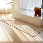 Jute-Cotton Rug 2x6 – Natural Hallway Runner with Non-Slip Backing, Low-Profile Kitchen Rug for Entryway, Boho Decor, or High-Traffic Areas – Eco-Friendly 2x6 Jute Cotton