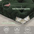Floor Pillow, 22x22 Tufted Floor Cushion for Adults, Square Large Meditation Cushion Pillow, Green Corduroy Sitting with Handle, Yoga Seating for Tatami, 1Pack