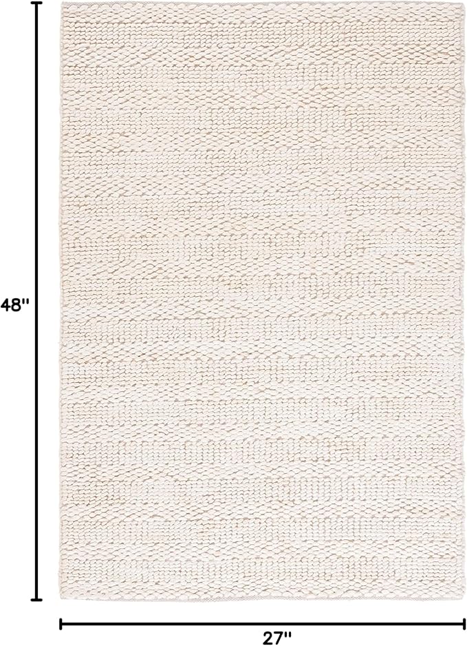 SAFAVIEH Natural Fiber Collection Accent Rug - 2'3" x 4', Bleach, Handmade Jute, Braided Woven Design, Ideal for Entryway, Living Room, Bedroom (NF212D)