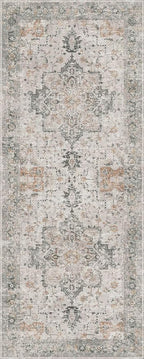 GENIMO Runner Rug 2x10 Machine Washable Non Slip Vintage Hallway Runner Rug, Low Pile Lightweight Rugs for Indoor Entryway, Hallway, Kitchen and Corridor, Light Taupe Brown