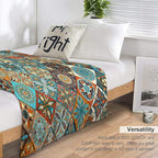 Vintage Boho Floral Throw Blanket Mandala Colorful Bohemian Flowers Art Pattern Blanket for Sofa Bed Couch Chair Or Dorm 30"x40"